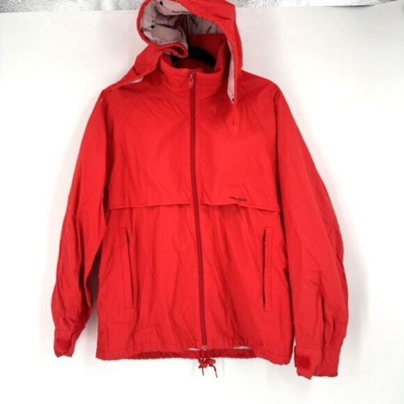 Vintage Helly Hansen Men’s Red Windbreaker Jacket Full Zip Small Hood Helly-Tech - Picture 1 of 10